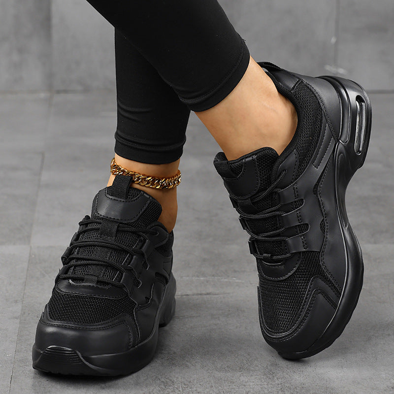 Women Plateau Sneakers with Air Cushion Sole, breathable mesh and sturdy rubber outsole Mune Fashion