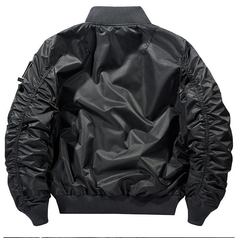 Men's pilot bomber jacket with multifunctional zippered pockets, sleeve organizer and high ribbed collar Mune Fashion