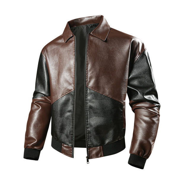 Men's Fashion Faux Leather Bomber Jacket Mune Fashion