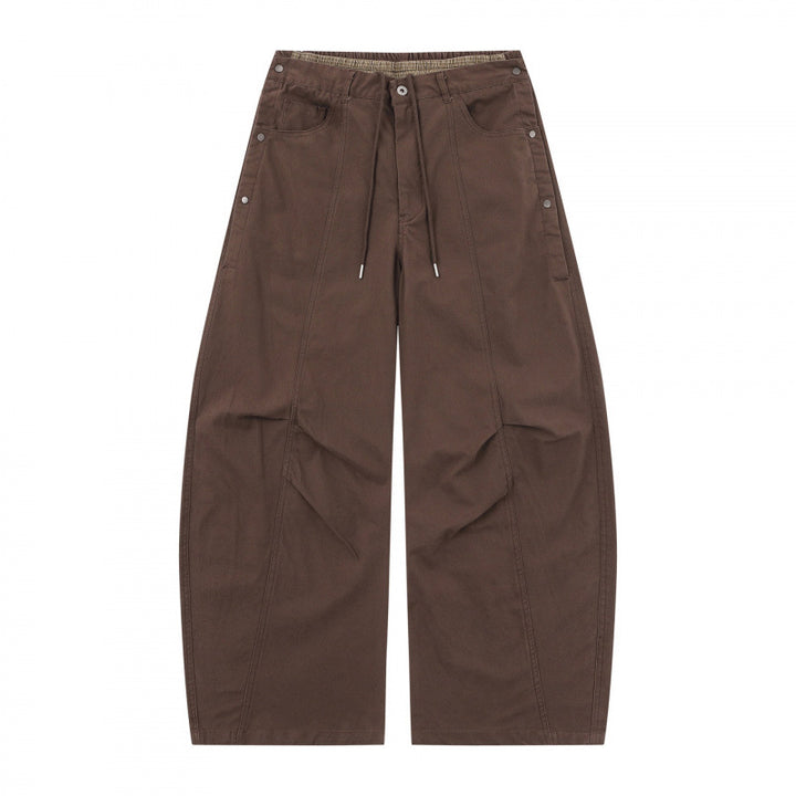 Unisex Wide Balloon Pants with Elastic Waistband, Drawstring, and Distinctive Seam Panels Mune Fashion