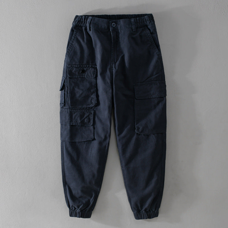Men's Utility Cargo Joggers with Reinforced Leg Pockets and Elastic Ankle Cuff Mune Fashion