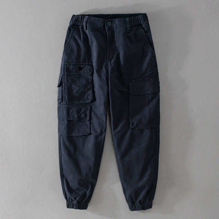 Men's Utility Cargo Joggers with Reinforced Leg Pockets and Elastic Ankle Cuff Mune Fashion
