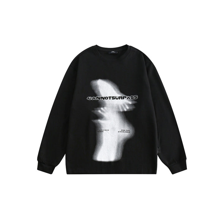 Unisex Oversize-Longsleeve shirt with surreal photo print and ribbed cuffs Mune Fashion