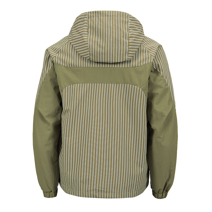 Men's Fashion Windbreaker Jacket with Hood and Striped Pattern Mune Fashion