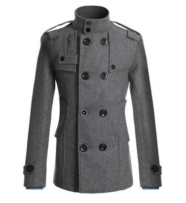 Men's short coat in navy-inspired double-breasted with tailored cut Mune Fashion