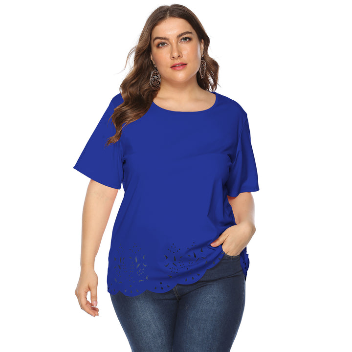 Women's stylish T-shirt with delicate hole pattern Mune Fashion
