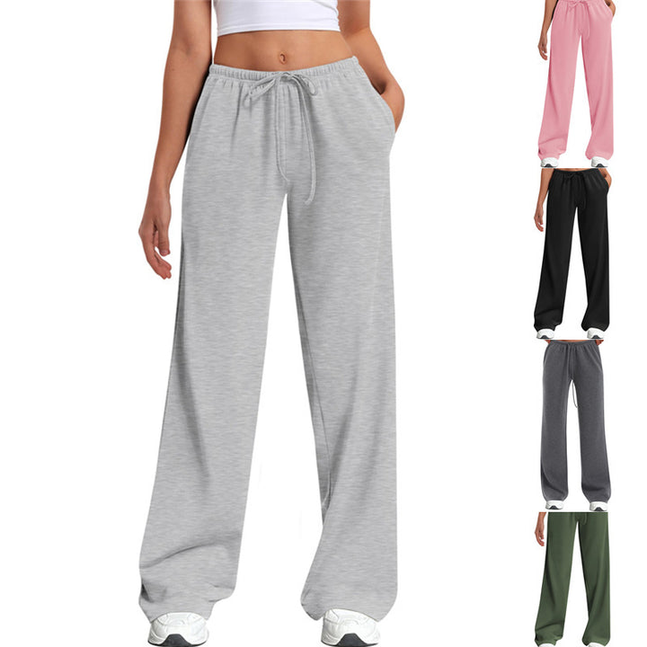Ladies high-waisted wide joggers with elastic comfort waistband and drawstring Mune Fashion