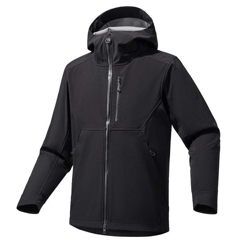 Men's Technical Softshell Hoodie Jacket with Hood, windproof membrane and ergonomic fit Mune Fashion