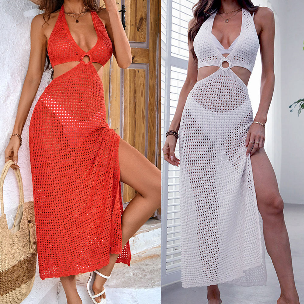 Women's elegant crocheted dress with side slit Mune Fashion