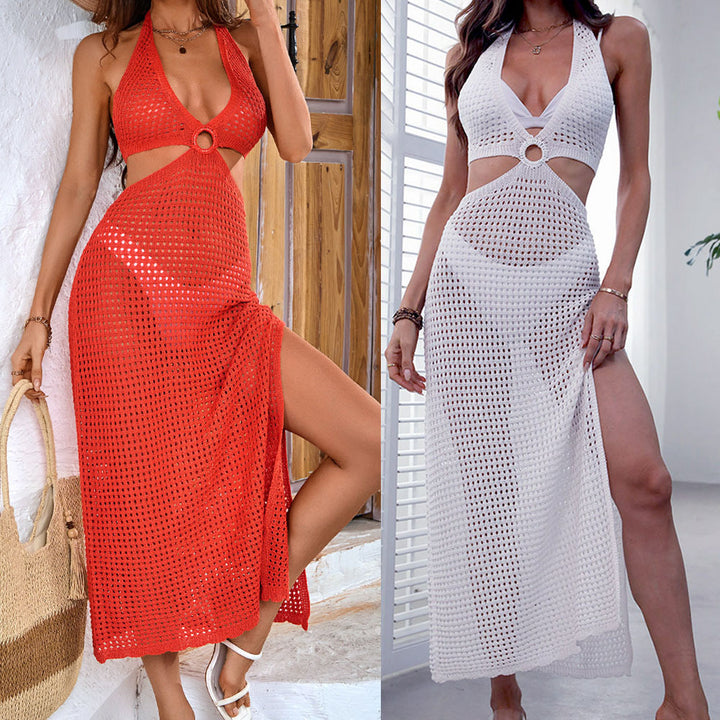 Women's elegant crocheted dress with side slit Mune Fashion