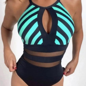 Women’s sporty swimsuit with fashionable mesh inserts Mune Fashion