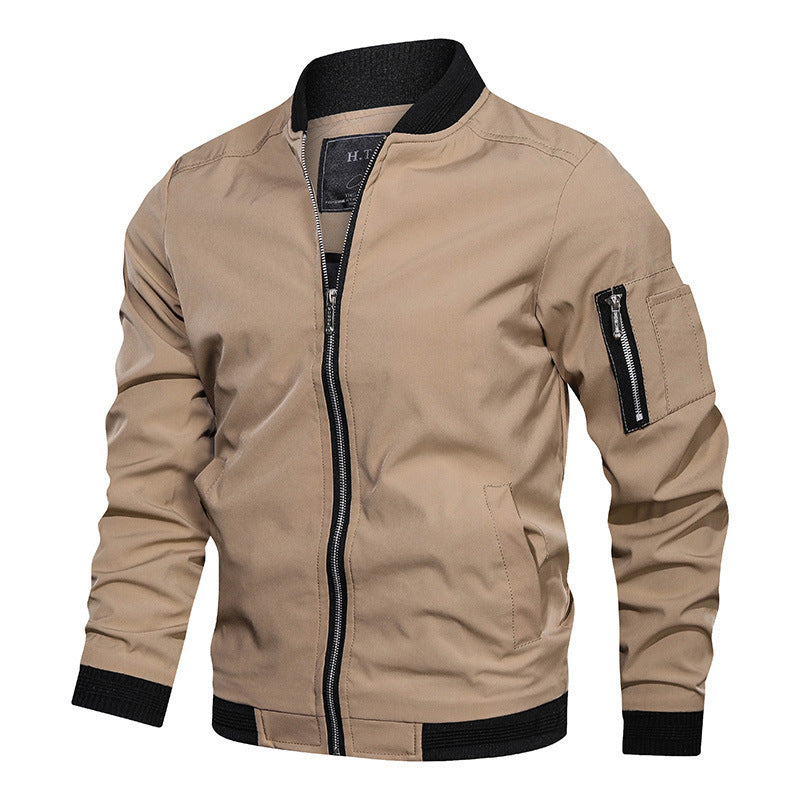 Men's lightweight bomber jacket with zipper and sleeve pocket Mune Fashion