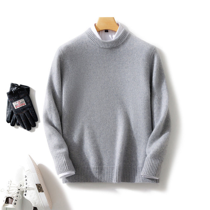 Men's Fine Stand Collar Pullover made of Cashmere Blend with Ribbed Cuffs and Slim Silhouette Mune Fashion