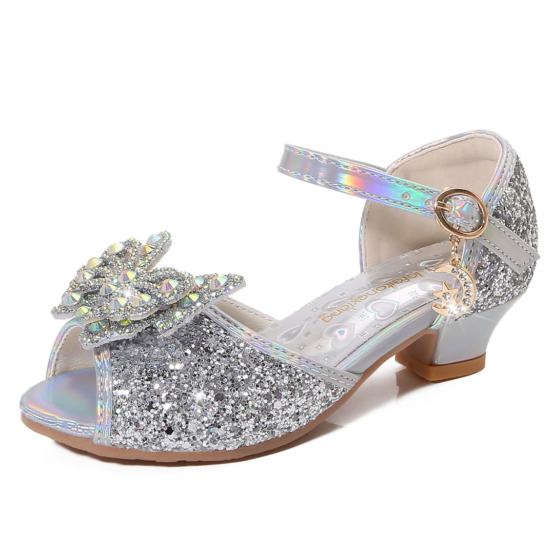 Girl Elegant Ballerina Sandals with Glitter and Rhinestones Mune Fashion