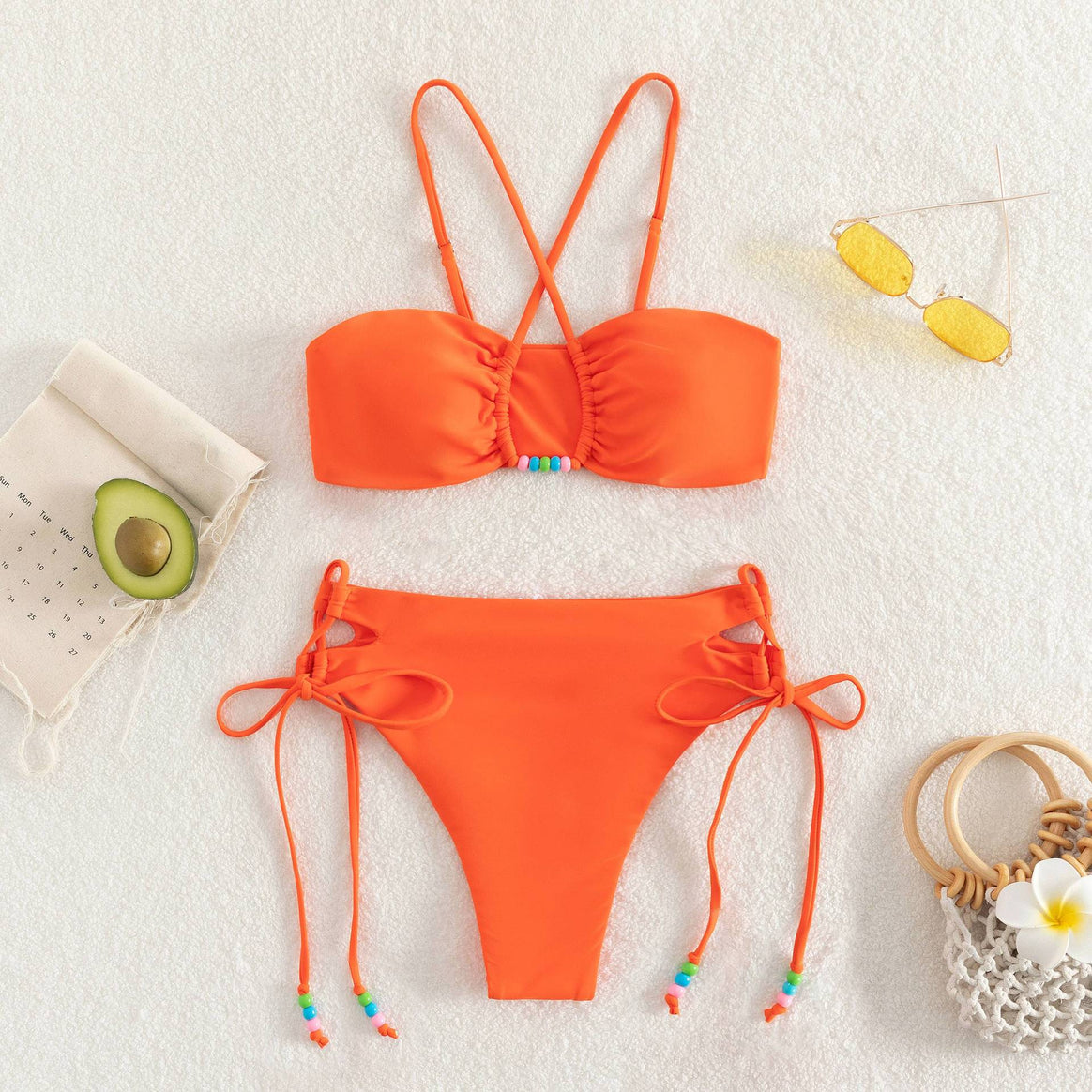 Women's Bandeau Bikini with playful cross design Mune Fashion
