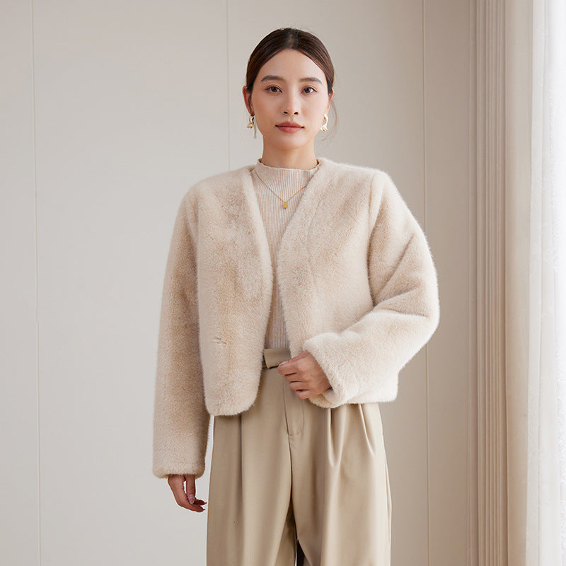 Damen Kuschelige Kurzjacke Mune Fashion