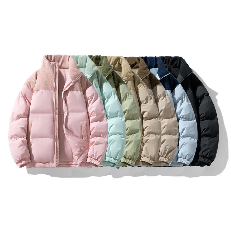 Men's quilted winter jacket with cord trim, high stand-up collar, and warm insulation Mune Fashion