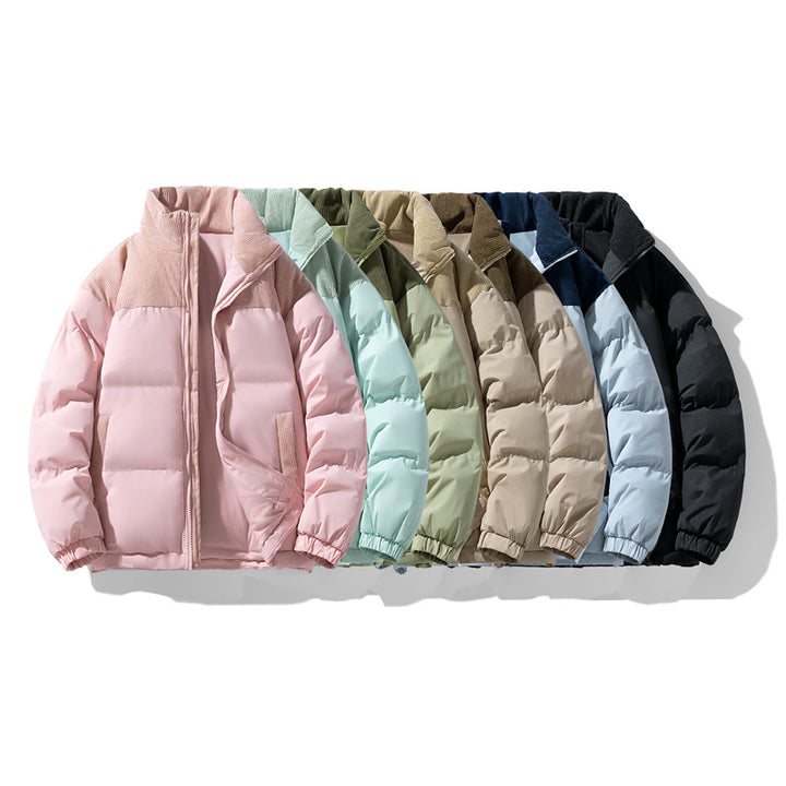 Men's quilted winter jacket with cord trim, high stand-up collar, and warm insulation Mune Fashion