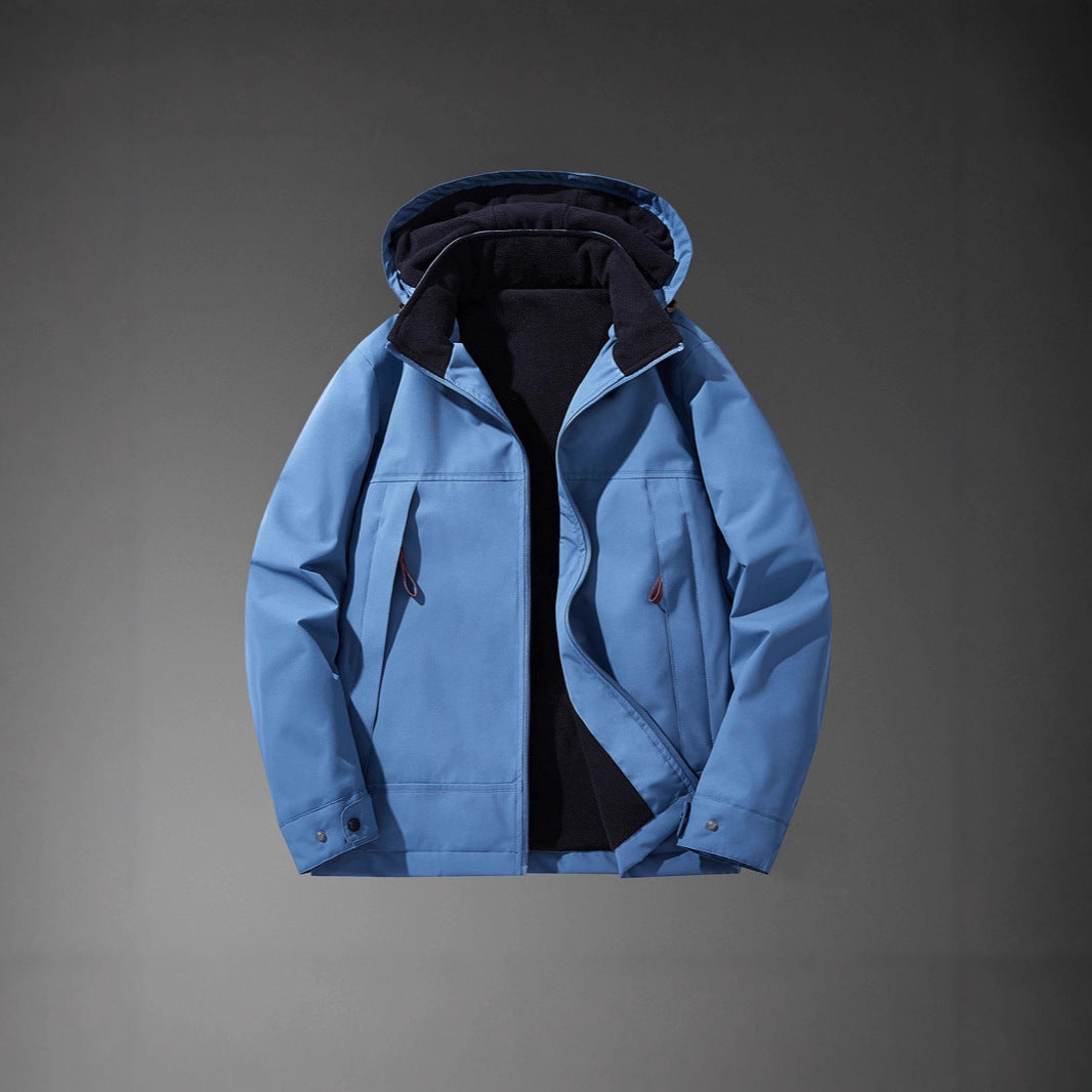 Men's Softshell Transition Jacket with Warm Fleece Lining and Hood Mune Fashion