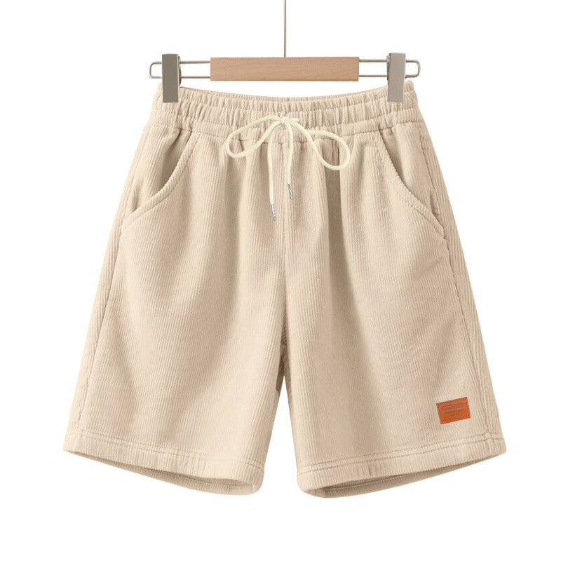 Men's casual Bermuda shorts made of finely structured cotton blend with elastic waistband and drawstring Mune Fashion