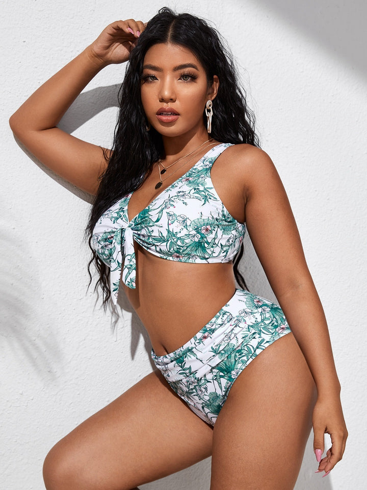 Women's High-Waisted Bikini Set with Floral Design Mune Fashion