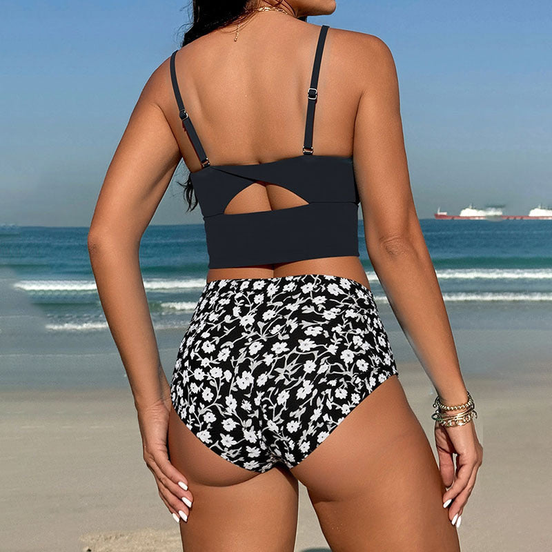 Women High-Waisted Bikini Set with Fashionable Top Mune Fashion