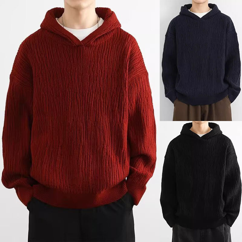 Men's Casual Hoodie with Textured Surface Mune Fashion