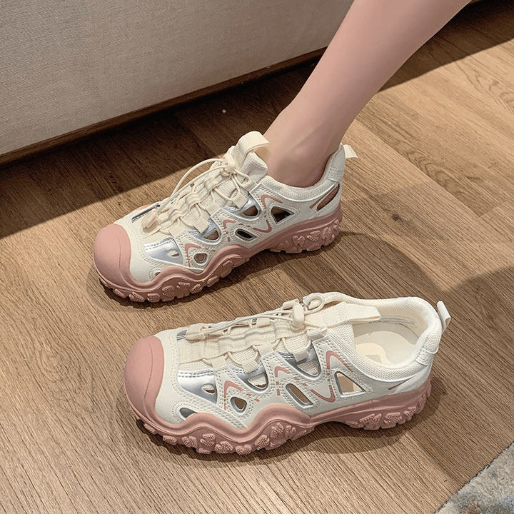 Women's Sporty Sneakers with Non-Slip Sole and Breathable Upper Material Mune Fashion