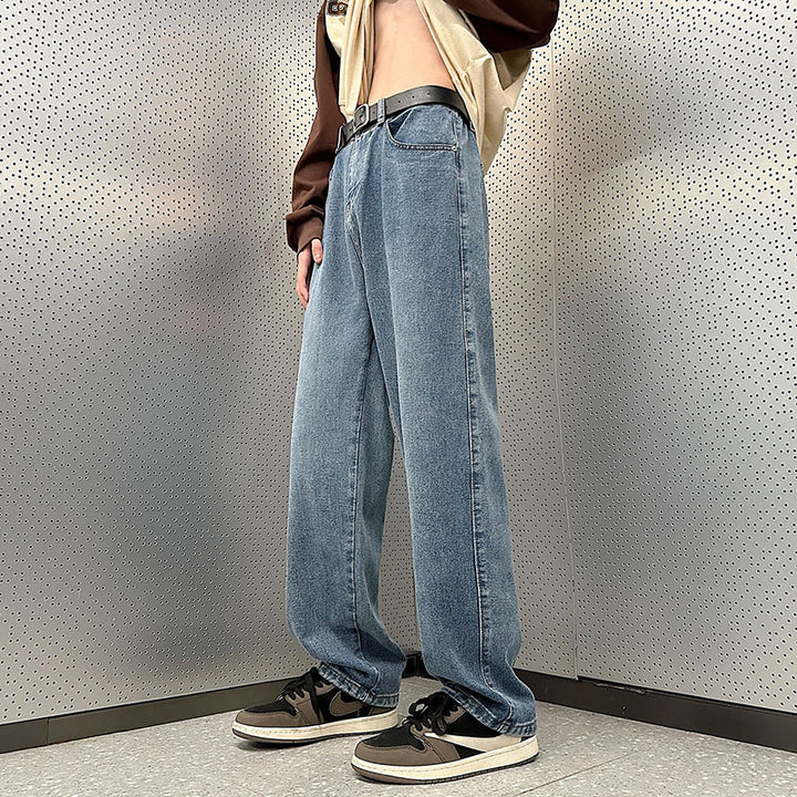 Men's Loose Vintage Denim Pants in Baggy Street Style with Front Pleat Mune Fashion