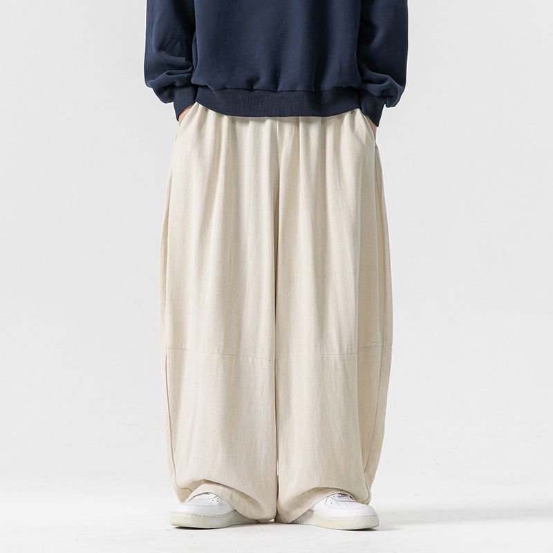 Men's extra wide cut balloon lounge pants with elastic waistband, deep drop crotch, and soft cotton blend Mune Fashion