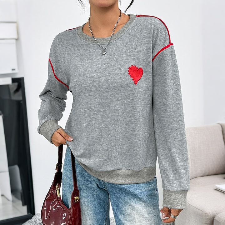 Women Casual Sweater with Heart Design Mune Fashion