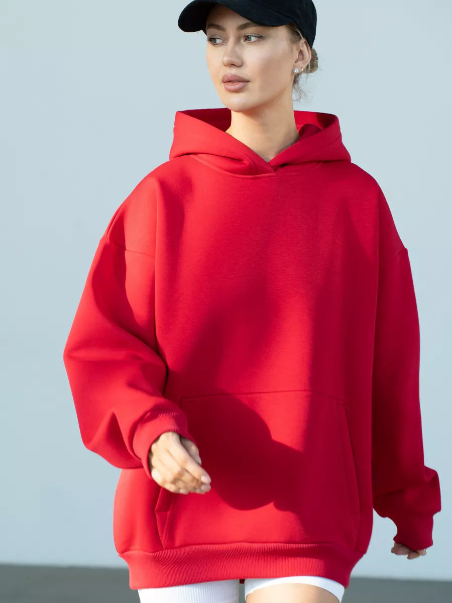 Women's oversized hoodie with kangaroo pocket and dropped-shoulder cut Mune Fashion