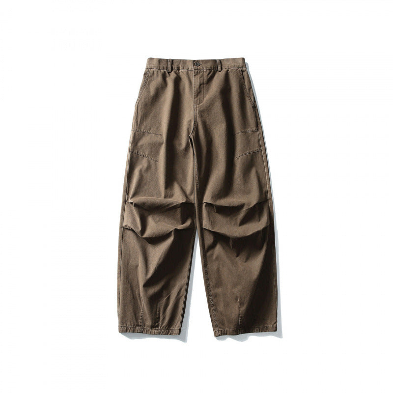 Unisex Wide Utility Cargo Pants in Relaxed Fit with Knee Darts and Elastic Hem Mune Fashion