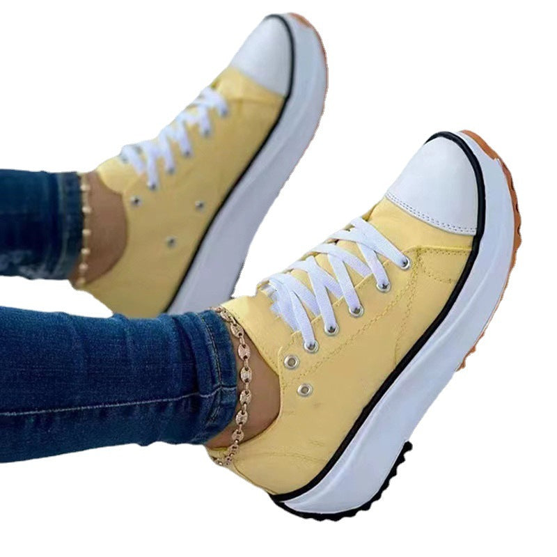 Women's platform canvas sneakers with profiled rubber outsole and reinforced toe cap Mune Fashion