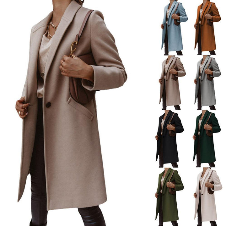 Women's coat with notched lapels, straight cut and welt pockets Mune Fashion