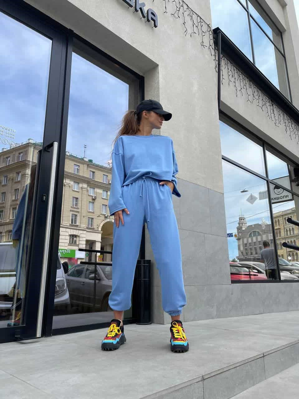 Women’s Casual Oversized Lounge Set with Wide Crewneck Sweater and Elastic Drawstring Jogging Pants Mune Fashion