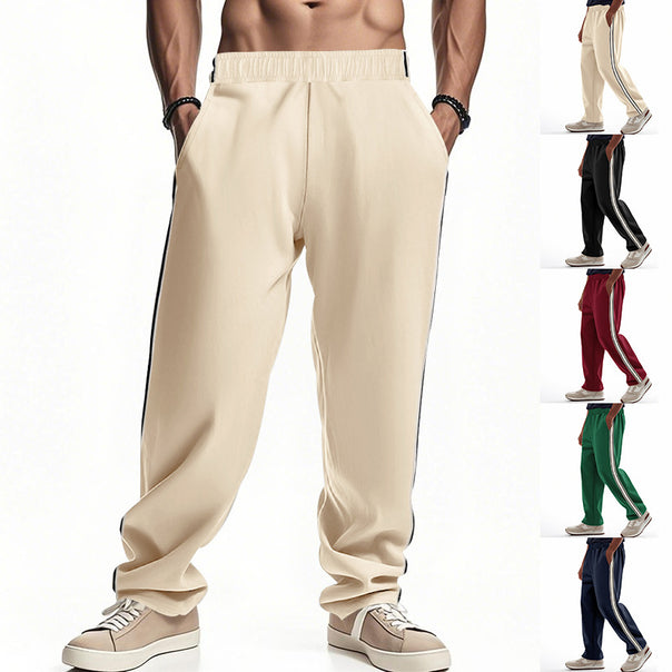 Men's comfortable training pants with elastic waistband and side contrast stripes Mune Fashion
