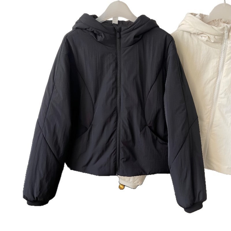 Women short cut light thermo hoodie jacket with oversized silhouette Mune Fashion