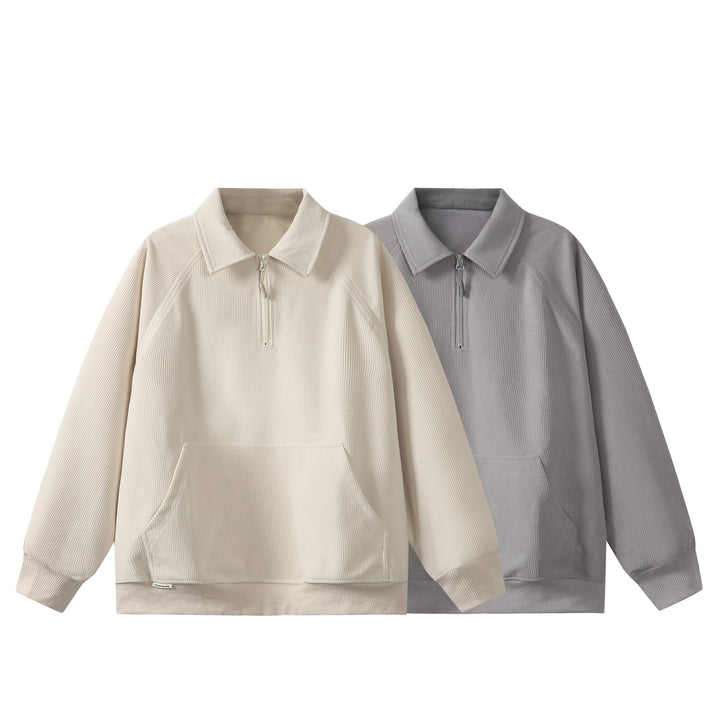 Unisex Half-Zip Sweatshirt with Waffle Texture and Kangaroo Pocket Mune Fashion