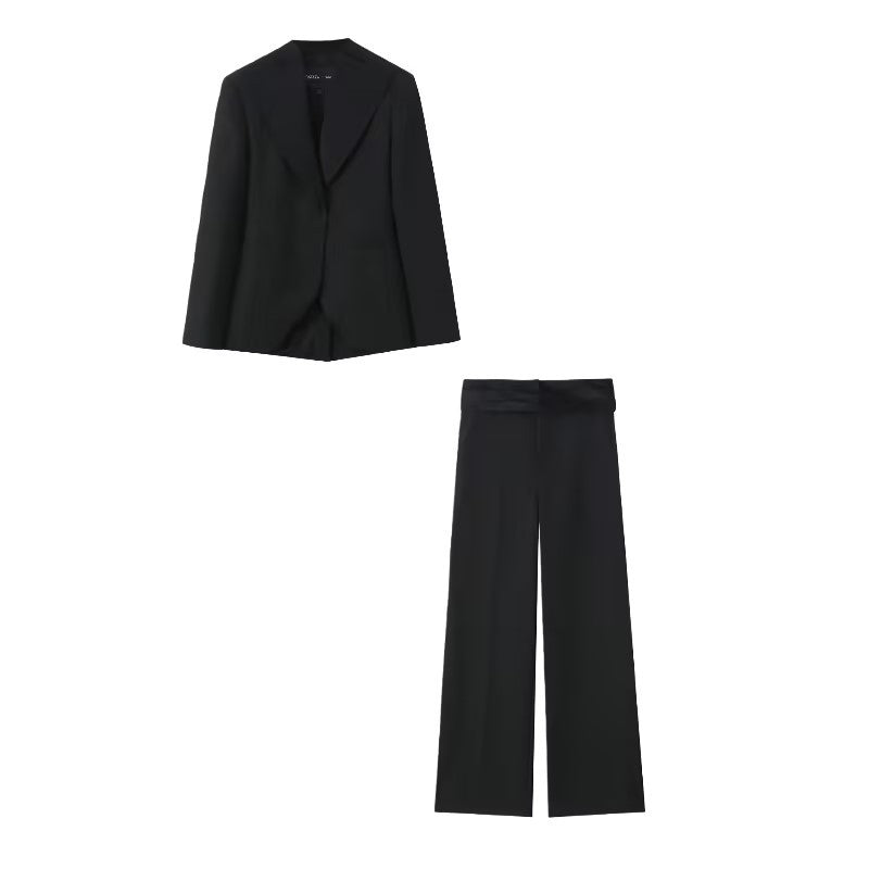 Women's Tailored One-Button Blazer with Extra Wide Shawl Collar and Slim Silhouette Mune Fashion