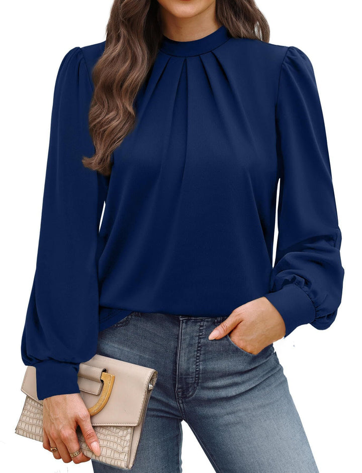 Ladies Elegant Blouse with Puff Sleeves Mune