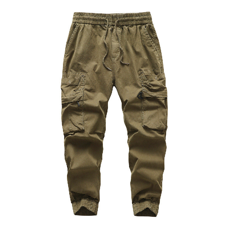 Men's Durable Canvas Cargo Jogger with Elastic Comfort Waistband, Safety Flap Pockets, and Knee Inserts Mune Fashion