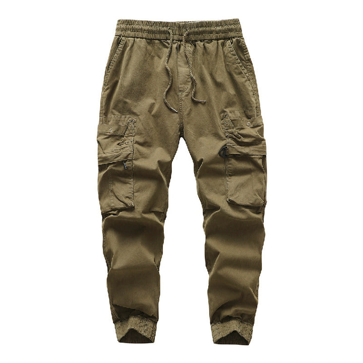 Men's Durable Canvas Cargo Jogger with Elastic Comfort Waistband, Safety Flap Pockets, and Knee Inserts Mune Fashion