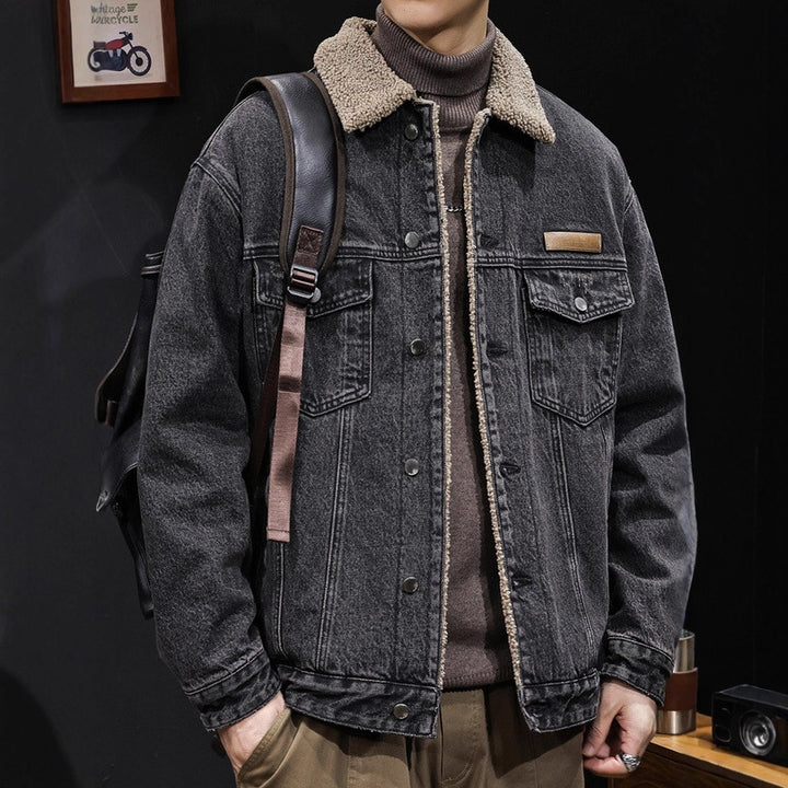 Men's Casual Denim Jacket with Teddy Lining Mune Fashion