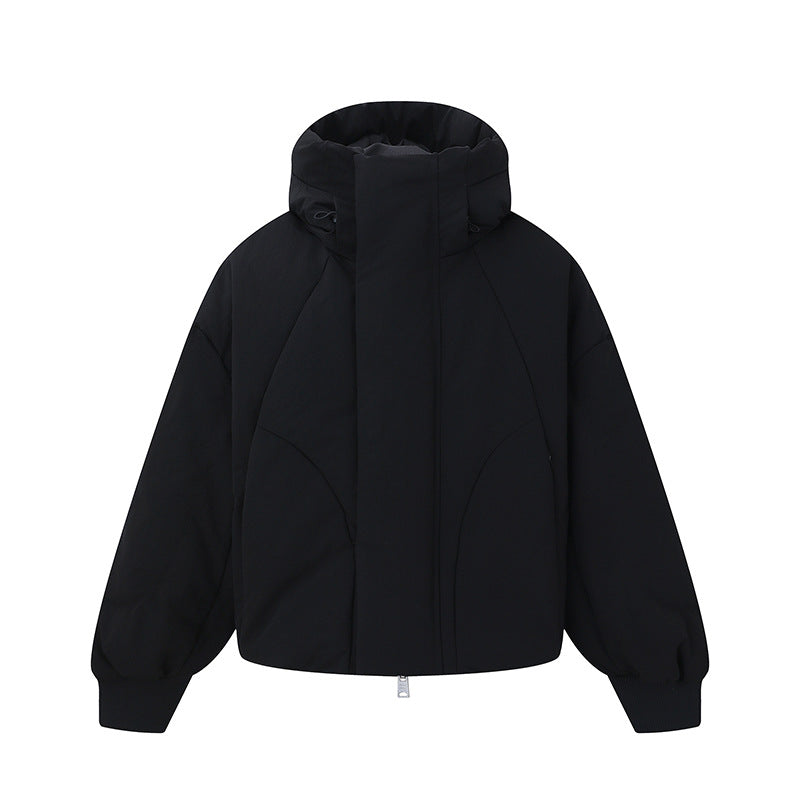Women's short padded quilted jacket with high stand-up collar and balloon sleeves Mune Fashion
