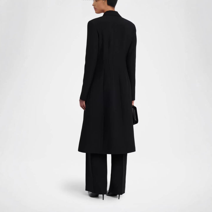 Women Tailored Evening Coat-Blazer with Satin Lapels and Slim Silhouette Mune Fashion