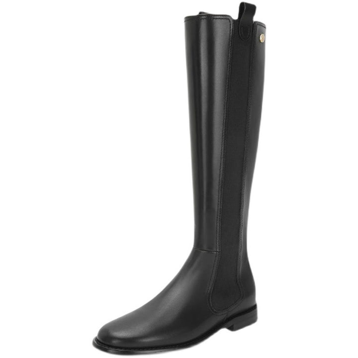 Women knee-high leather Chelsea boots with elastic insert Mune Fashion