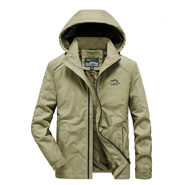 Men's technical outdoor jacket with warming teddy fleece lining and adjustable hood Mune Fashion