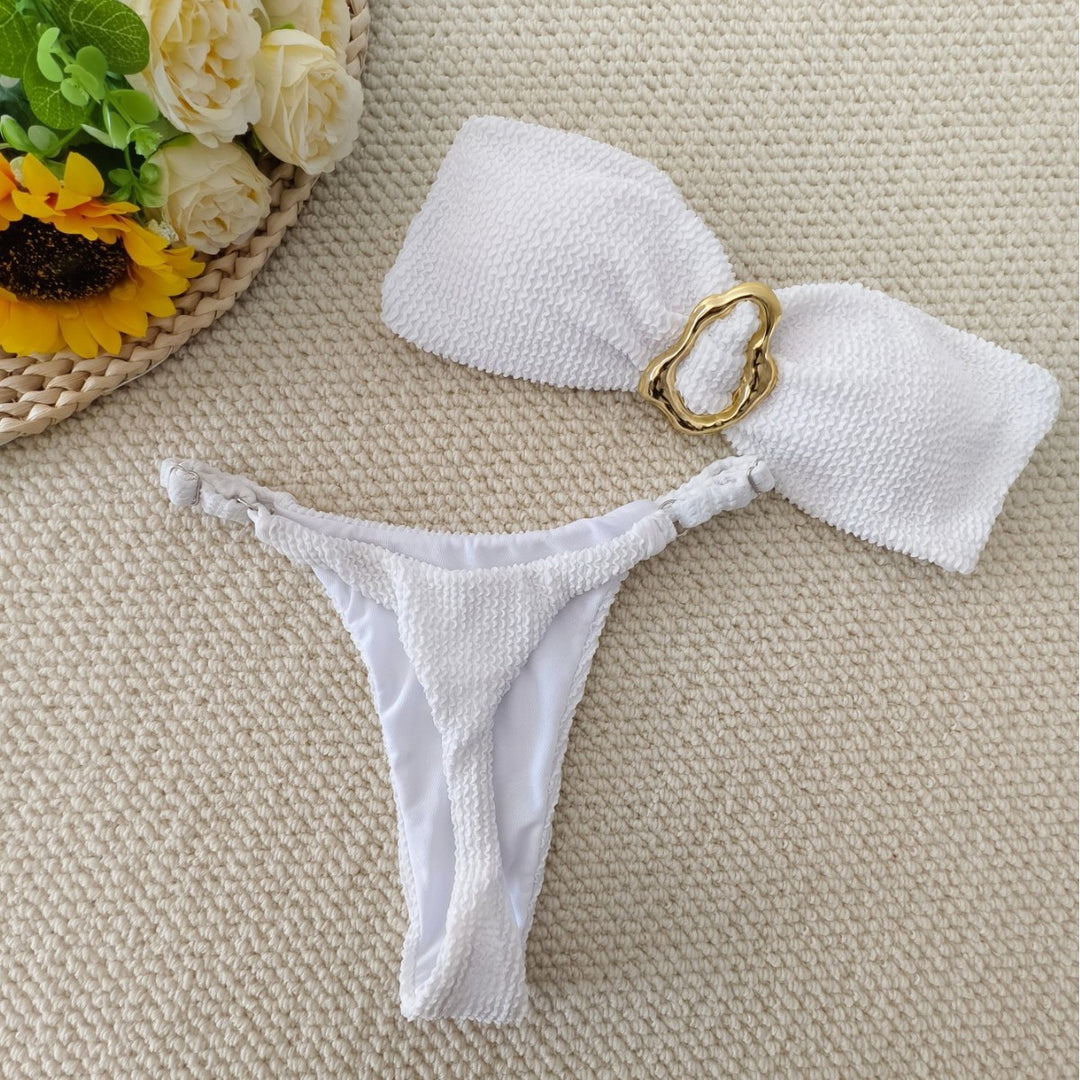 Women Bandeau Bikini with decorative ring detail Mune Fashion