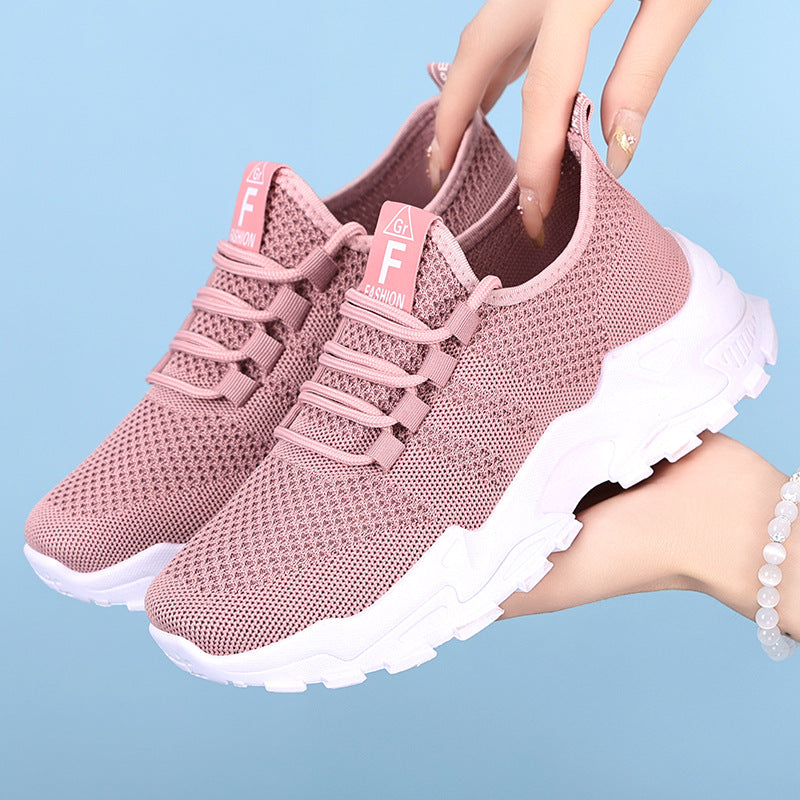 Ladies nan breathable knit slip-on sneakers with sock-like shaft and profiled platform heel Mune Fashion